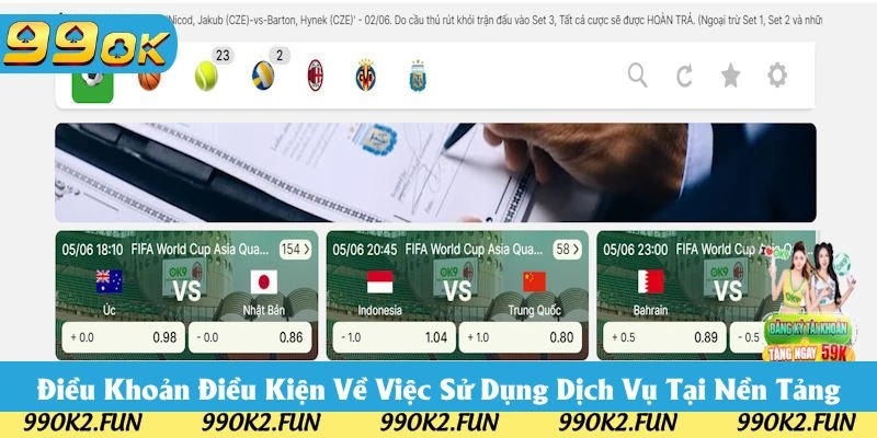 Điều khoản điều kiện sử dụng tại đơn vị